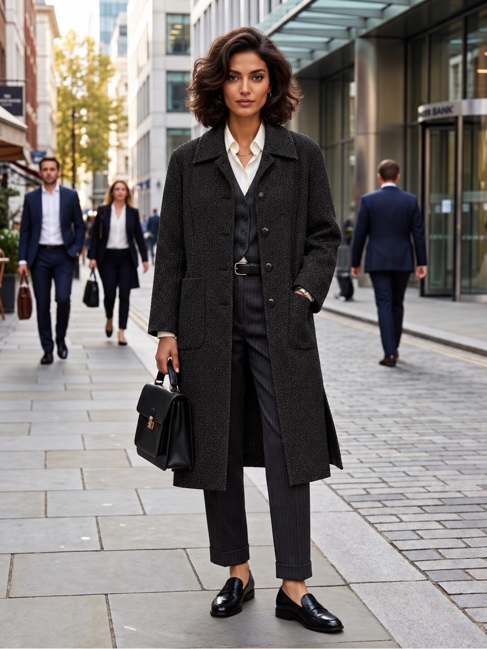 Max Mara Tweed-textured Wool Coat Size 6